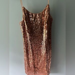 Lulus “Bring It Rose Gold Sequin Bodycon Mini Dress”